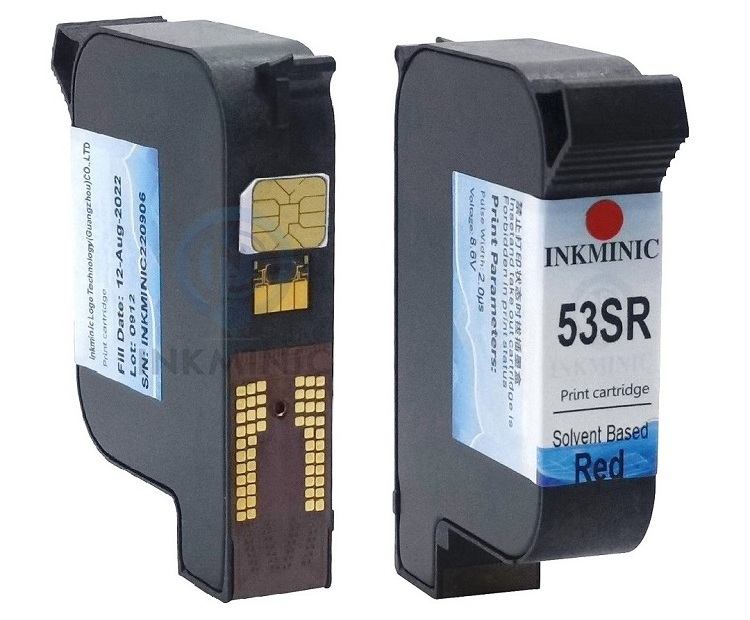 Compatible 53S 53S+ 52S+ 51S+ 52SB 52SR Red 53SW White Solvent Based Black Ink Cartridge Used In Elfin 1S VIH V2 E1S TIJ Printer