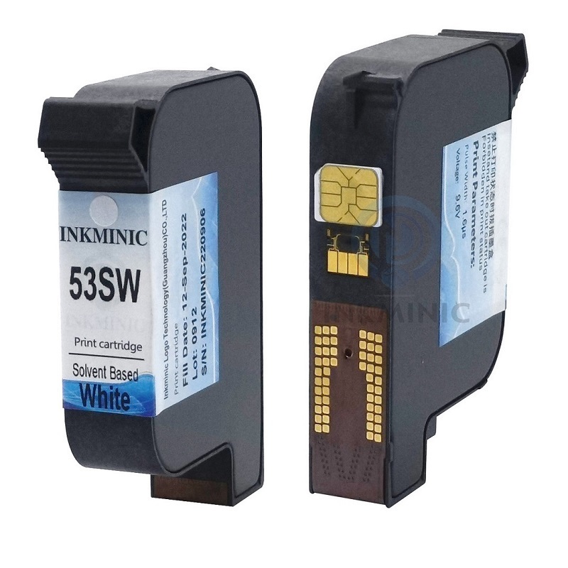 Compatible 53S 53S+ 52S+ 51S+ 52SB 52SR Red 53SW White Solvent Based Black Ink Cartridge Used In Elfin 1S VIH V2 E1S TIJ Printer