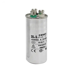 Electronic Components Motor Start Capacitor AC 45+5 uF 370-440VAC 50/60Hz Fan Capacitors Round Dual Run Cbb65 Capacitor