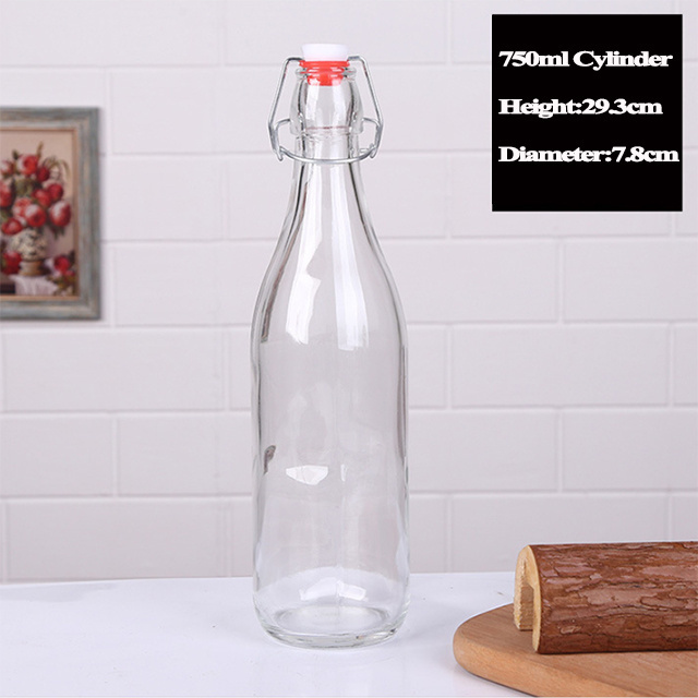 For Amazon Hotsale Clip Lid Water Bottle Customized Swing Stopper Top Glass Bottle for Beverage Cola Beer Wine with Swing Lid