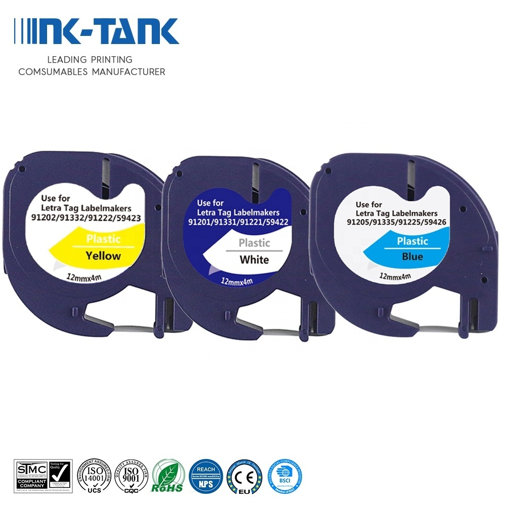 INK-TANK 91201 91202 91204 91331 91221 59422 59423 Compatible Label Cartridge Ribbon Tape for DYMO  Letratag LT-100H Printer