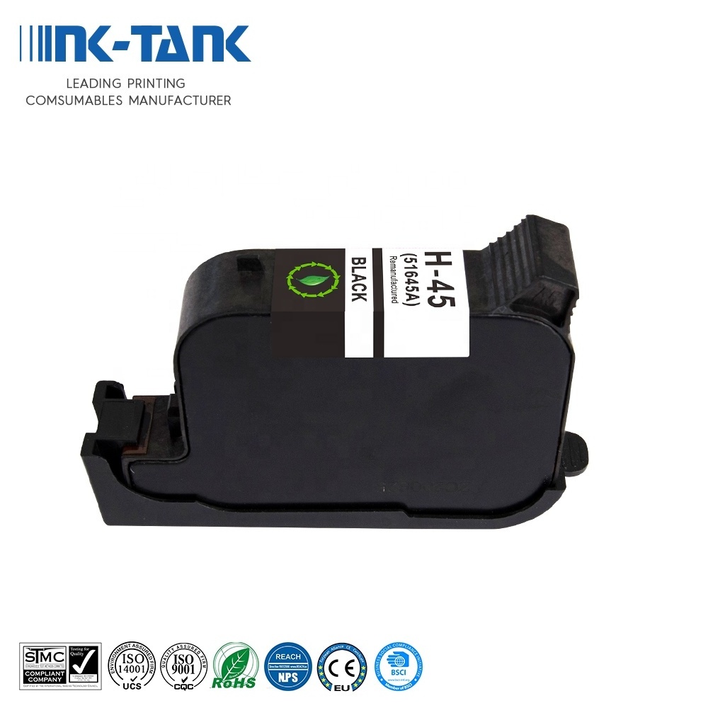 INK-TANK 45 51645A 51645 45si 45a Premium Black Remanufactured Ink Cartridge Cartucho for HP45 For HP Deskjet 710c 830c Printer