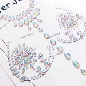 Breast Body Jewelry Stickers Crystal Boobs Nipple Cover Gem for Festival Rhinestone Decorations