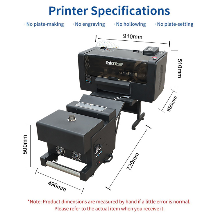 Inktime 12 Inch A3 A3+ Brand New Model DTF Printer With Powder Shaking Machine For Epson L805 L1800 XP600 DTF Printer