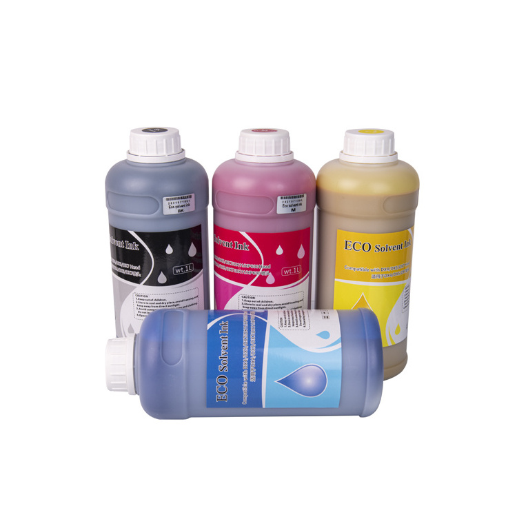 Eco solvent ink used for PVC, Vinyl, Car sticker, Wallpaper, Coated paper,one way film, offer ICC profile