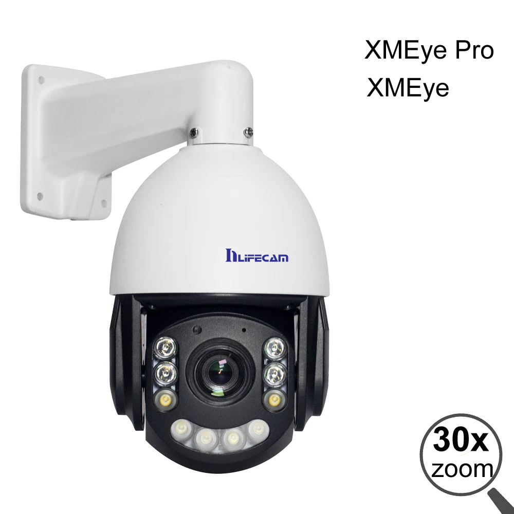 5 inch 4K 8MP Dual Light 30fps 30XOptical  ZOOM POE   Speed dome PTZ IP Camera  P2P SD 256GB CCTV  Camera XMEYE Pro app