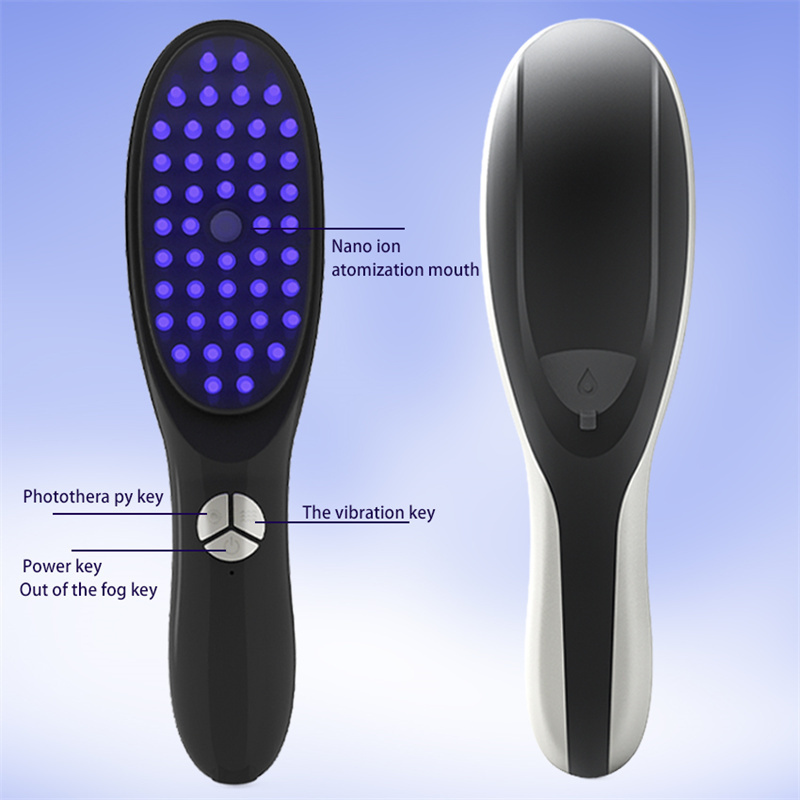 Electric Massage Comb For Hair Growth Nano Spray Nourishing Scalp Red Blue Light Therapy Vibration Head Massager Hair Brush