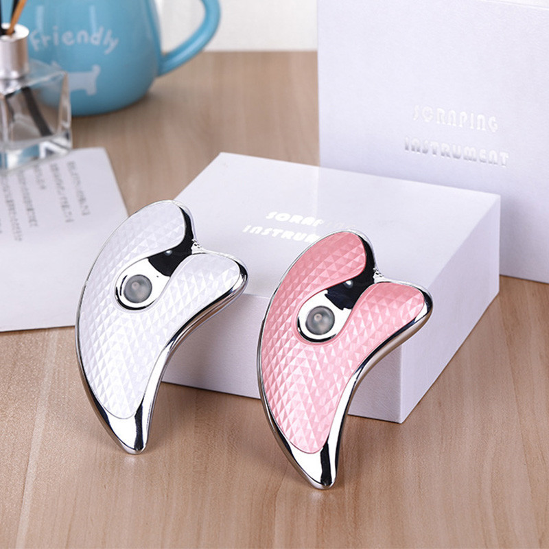 Electric Gua Sha Board Facial Lifting Massager LED Light Heated Vibration Eye Neck Body Skin Tighten Slimming Face Care