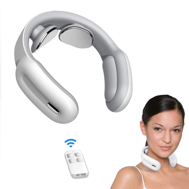 Intelligent Wireless Electric Pulse Pgg Neck Massager with Heating Relieve Pain Fatigue Smart Cervical Massage Device