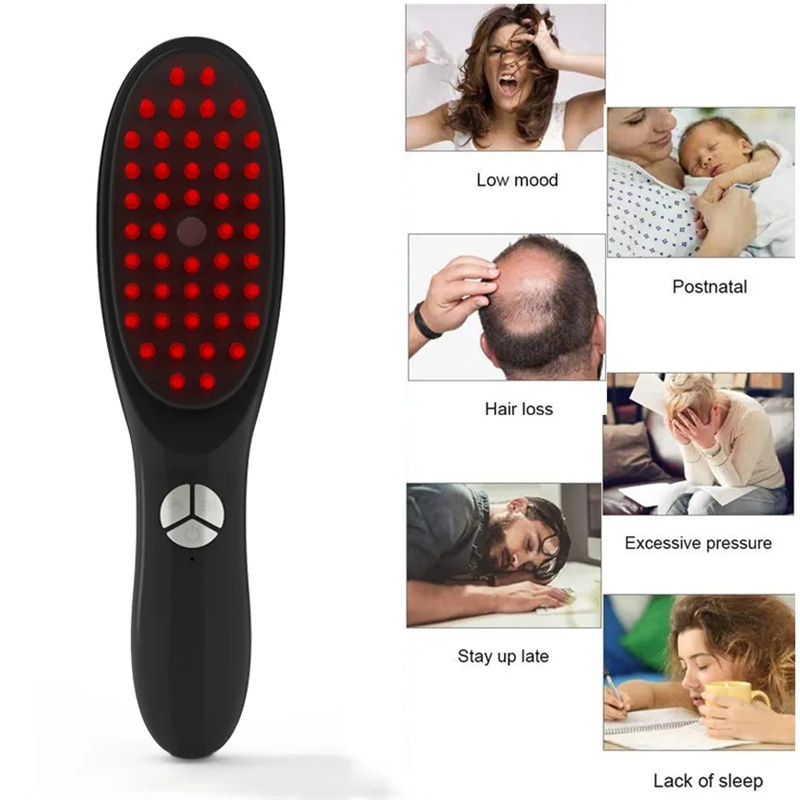 Electric Massage Comb For Hair Growth Nano Spray Nourishing Scalp Red Blue Light Therapy Vibration Head Massager Hair Brush