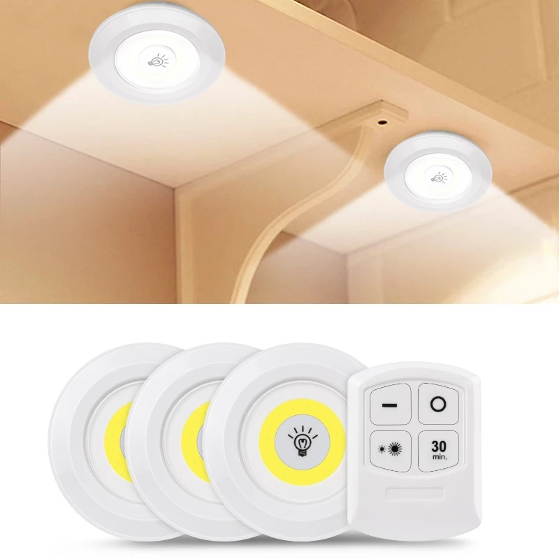 LED Light COB Under Cabinet Light Wireless Remote Control Dimmable Wardrobe Lamp Super Bright Closet Lighting