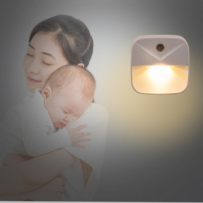 US EU Plug-in Auto Sensor Control LED Wall Socket Baby Nursing Sleeping Lamp plug in Night Light Lamp For Bedroom Hallway