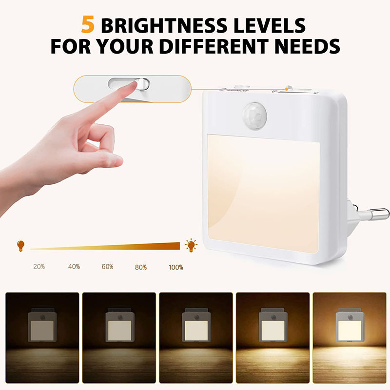 plug LED Night Light In Smart Motion Sensor Light 110V 220V Wall Lamp for Home Aisle WC Hallway Stair Kitchen Bedroom Night Lamp