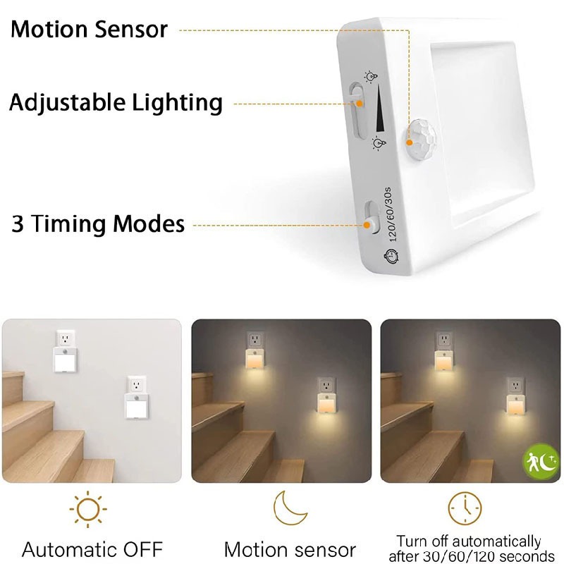 plug LED Night Light In Smart Motion Sensor Light 110V 220V Wall Lamp for Home Aisle WC Hallway Stair Kitchen Bedroom Night Lamp