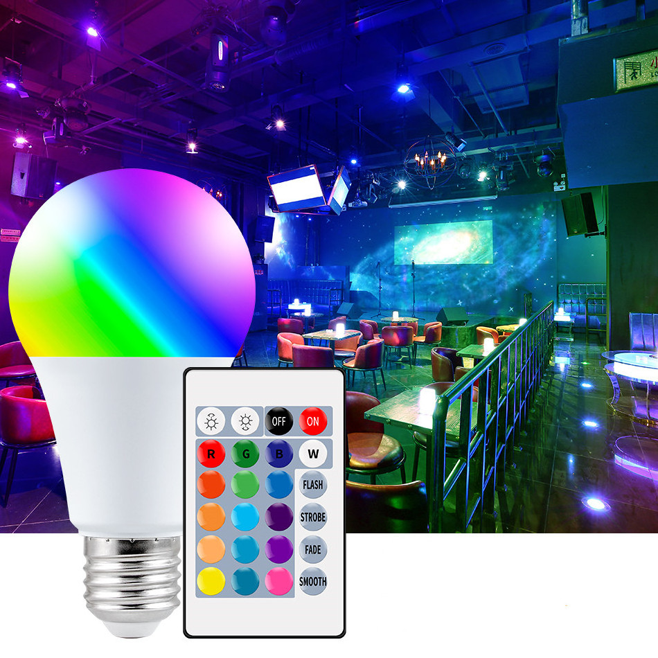 Alibaba lighting for E27 Remote Control 16 Color RGB A60 E27 LED Light Bulb