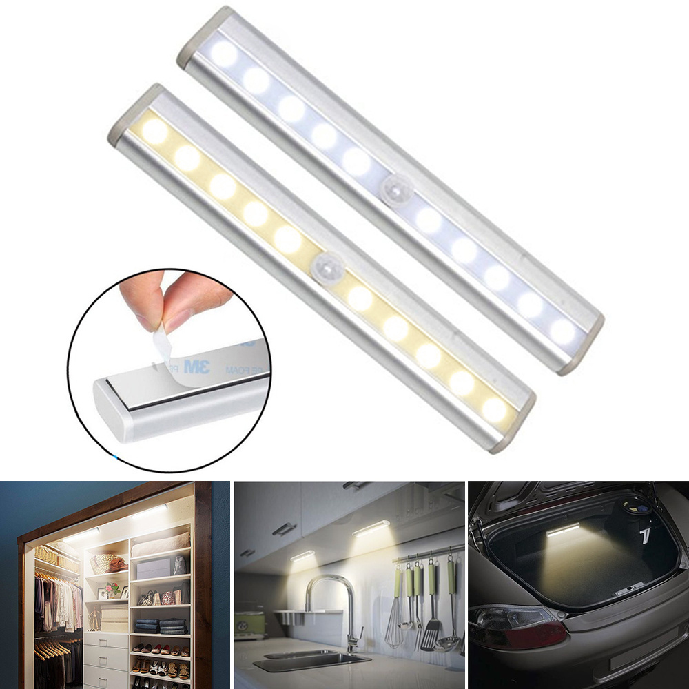 10 LED PIR Motion Sensor LED Night Light led closet cabinet light