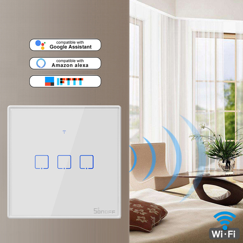 New Arrival wifi switch TX series T2 EU UK US Wifi/RF Remote Control Power Switch 1 2 3 Gang