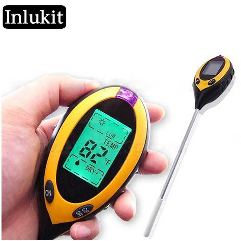 4 In 1 Digital pH Moisture Sunlight Soil Meter