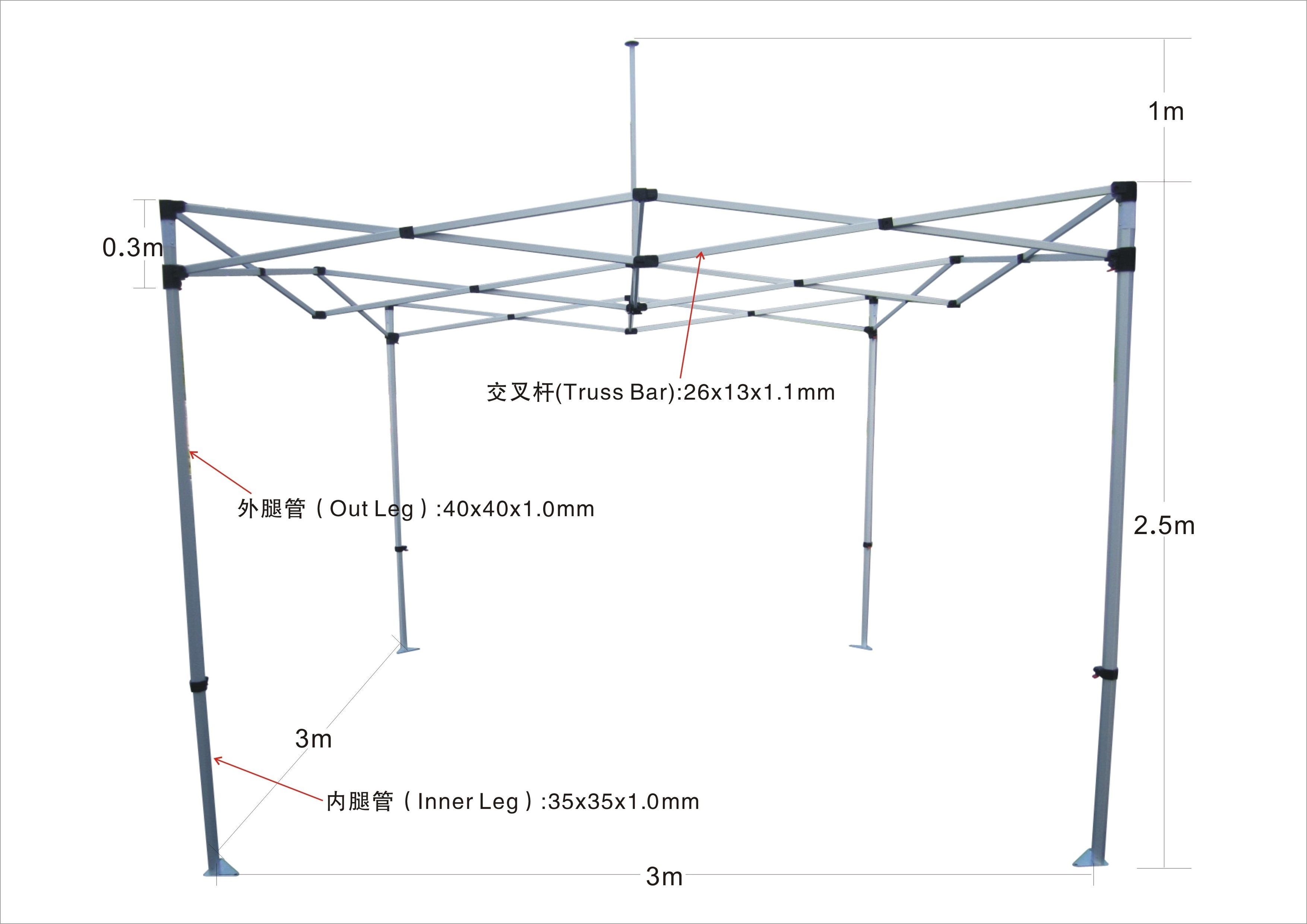 Manufacturer 3x3m durable gazebos 600D PU Coating 10x10ft Custom canopy Event tent Marquee