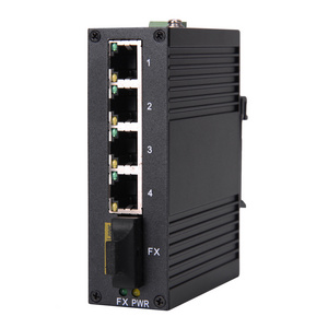 1 optic port 4 TX ports fiber network switch 10/100m 5 ports outdoor industrial ethernet switch