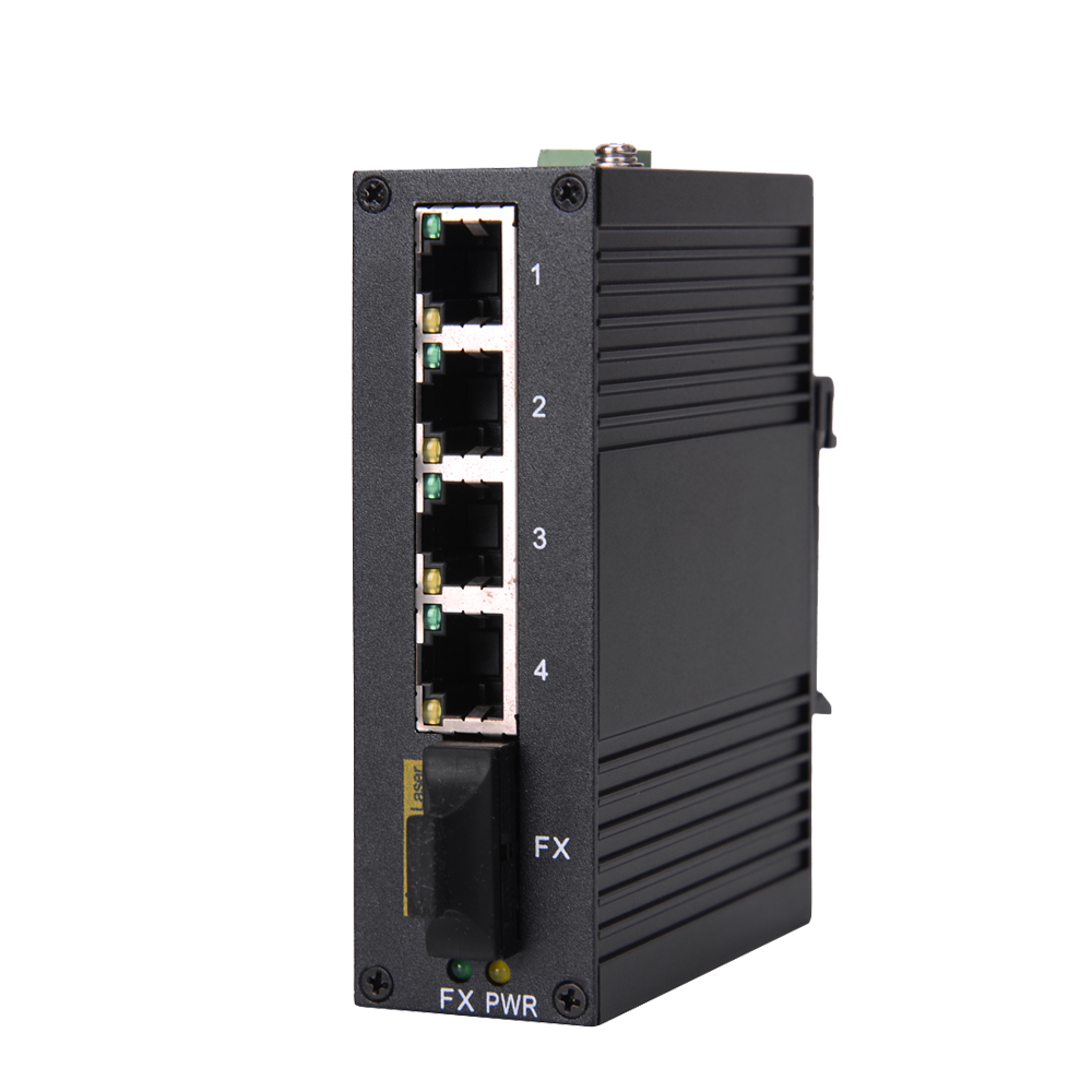 InMax Manufacturer 10/100m 1 fiber optic port 4 PoE ports 5 ports fiber network PoE switch