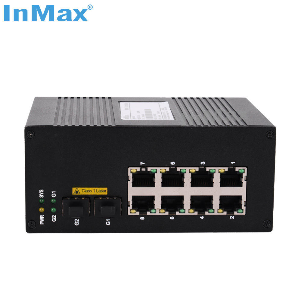 InMax Manufacturer Factory directly supply 2 1000M SFP + 8 10/100/1000M TX ports ethernet media converter managed network switch