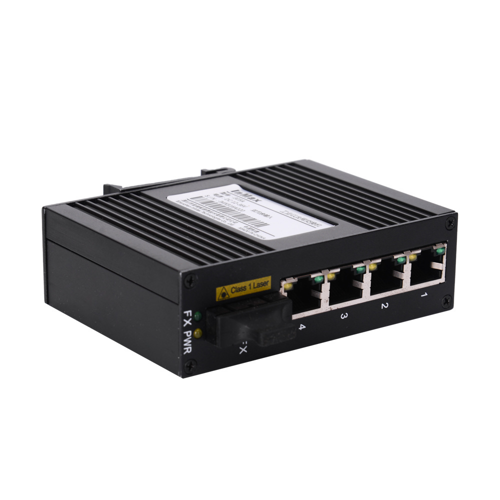 1 optic port 4 TX ports fiber network switch 10/100m 5 ports outdoor industrial ethernet switch