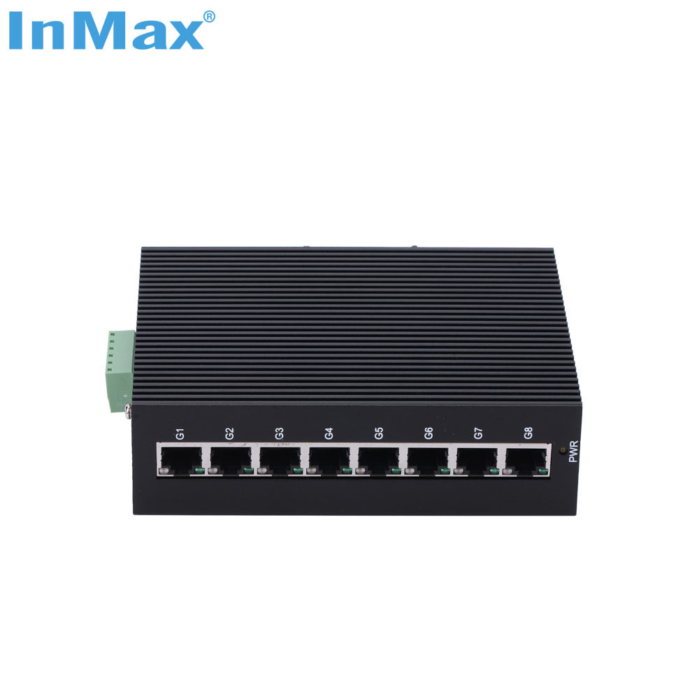 InMax Manufacturer 10 100 1000mbps din-rail optical full gigabit 8 port ethernet switch