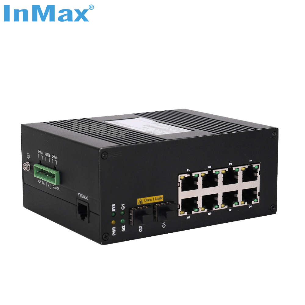 InMax Manufacturer Factory directly supply 2 1000M SFP + 8 10/100/1000M TX ports ethernet media converter managed network switch