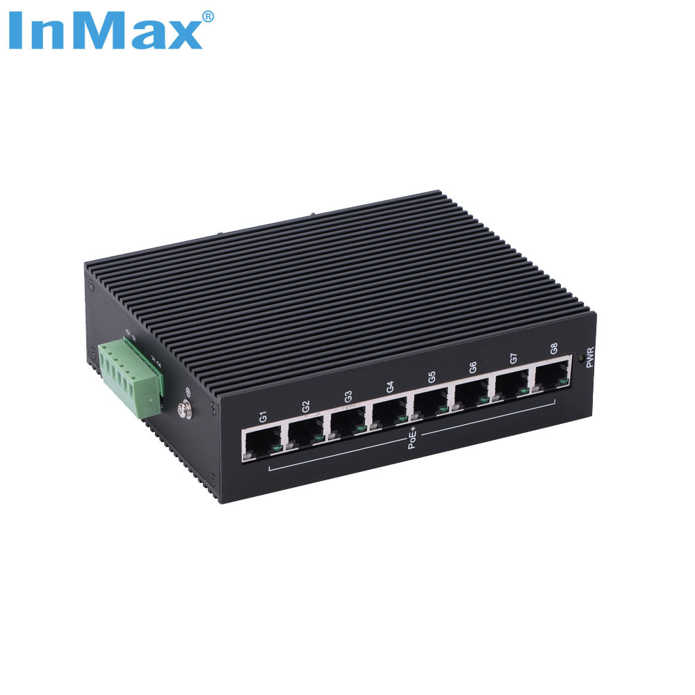 InMax Manufacturer outdoor poe switch 8 port 10/100/1000M full gigabit Din rail PoE network switch for monitoring