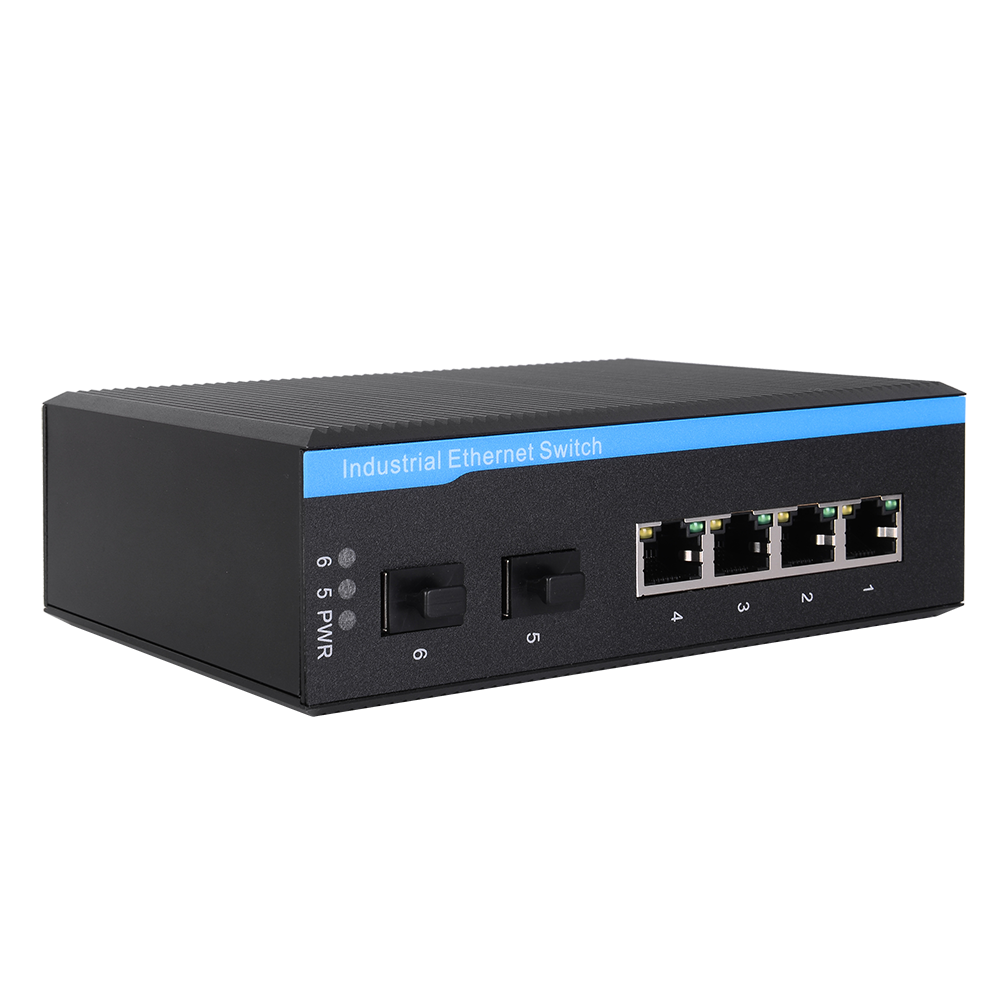 InMax Manufacturer 6 port 10/100/1000M ethernet switch with 4 port RJ45 and 2 SFP ports gigabit switch