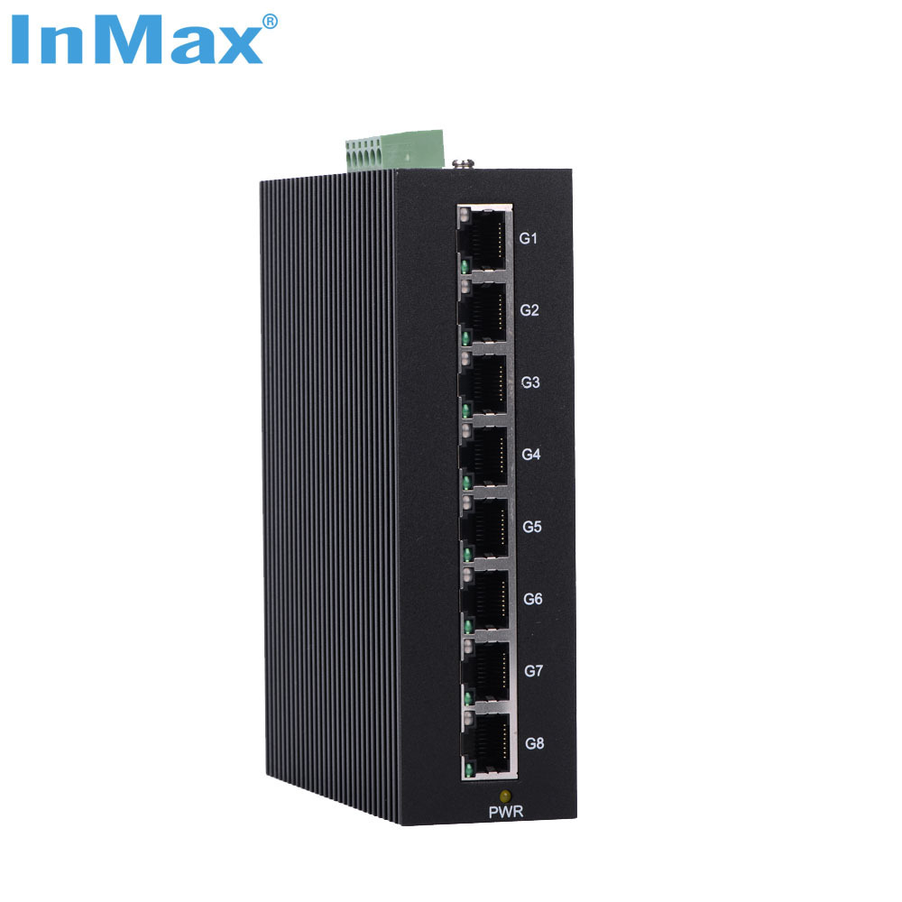 InMax Manufacturer 10 100 1000mbps din-rail optical full gigabit 8 port ethernet switch