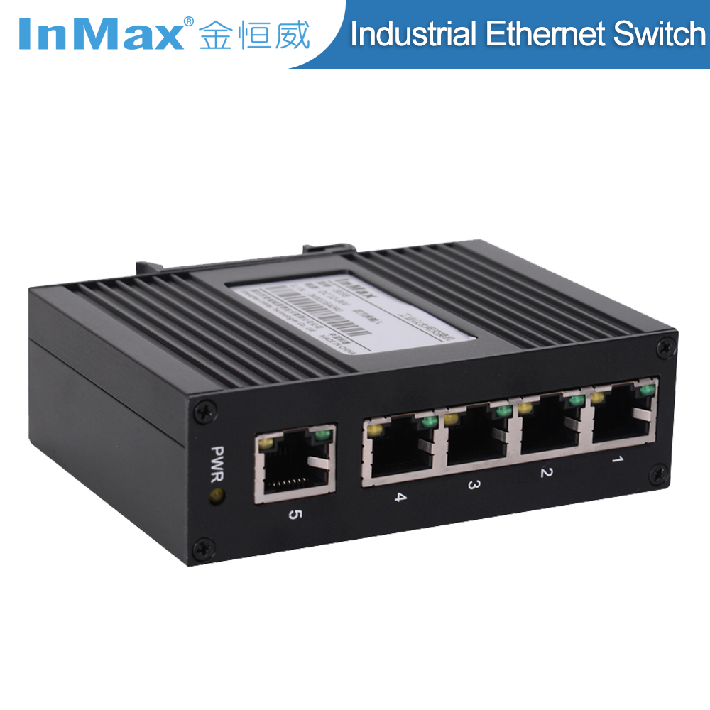 InMax Manufacturer DIN Rail media converter 12v 24v 36v ip camera outdoor network switch mini industrial ethernet switch