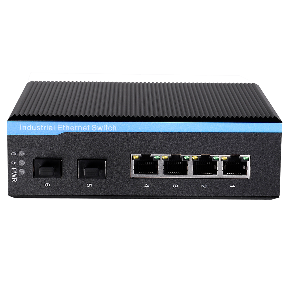 InMax Manufacturer 6 port 10/100/1000M ethernet switch with 4 port RJ45 and 2 SFP ports gigabit switch