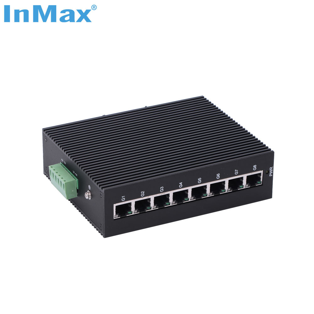 InMax Manufacturer 10 100 1000mbps din-rail optical full gigabit 8 port ethernet switch