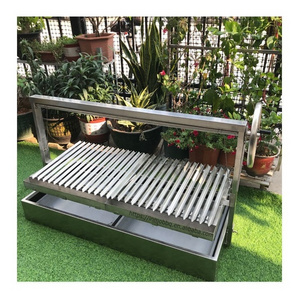 Stainless Steel Height Adjustable Argentine Style Grill Built In Charcoal Grill Santa Maria Grill