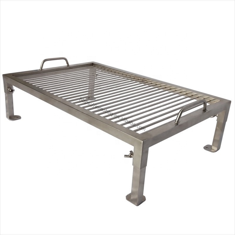 Outdoor Stainless Steel Adjustable Fire Pit Grill with feet Argentinian Bbq Grill