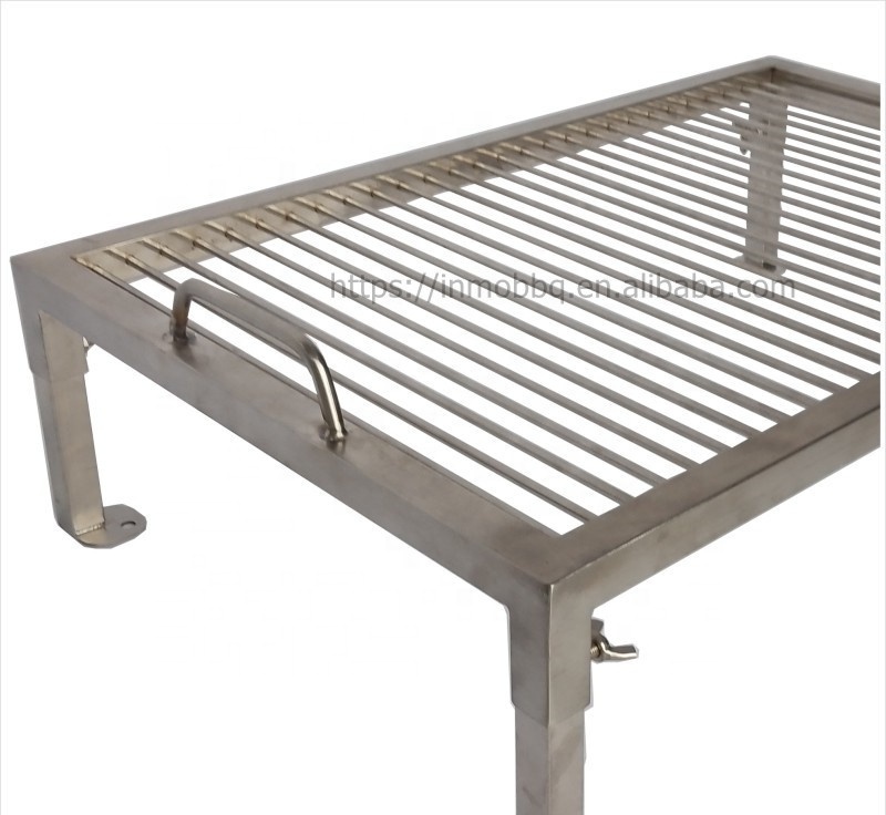 Outdoor Stainless Steel Adjustable Fire Pit Grill with feet Argentinian Bbq Grill