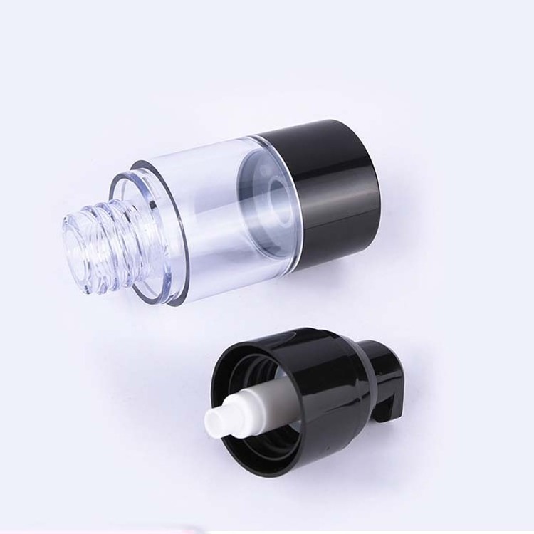 Hot Selling As Plastic Black Airless Pump Bottles Refilled Travel Bottles Skincare Packaging