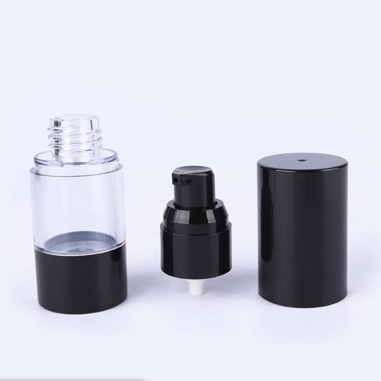 Hot Selling As Plastic Black Airless Pump Bottles Refilled Travel Bottles Skincare Packaging