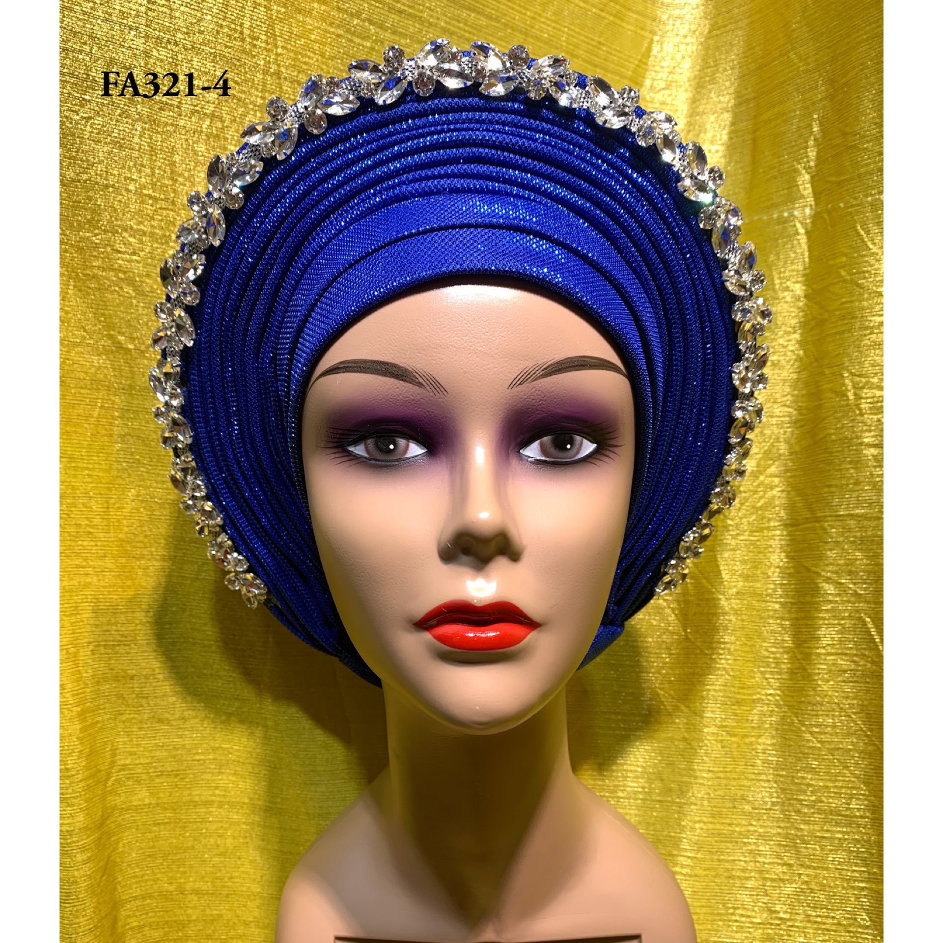 African auto gele headtie aso oke Auto gele with beads for traditional wedding nigerian bridal auto gele