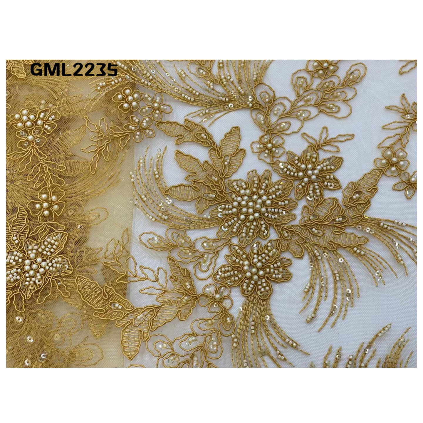 Korean handmade 3d floral fabric luxury bridal wedding dress beaded flower embroidery lace fabric with 3d flowers for full dress