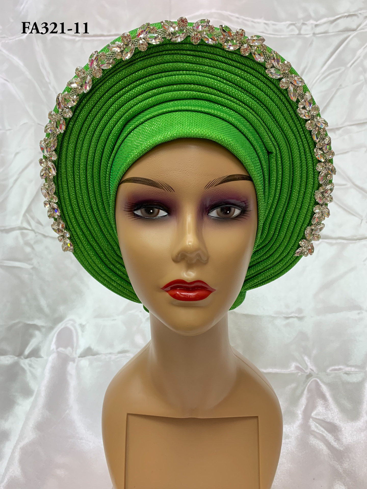 African auto gele headtie aso oke Auto gele with beads for traditional wedding nigerian bridal auto gele