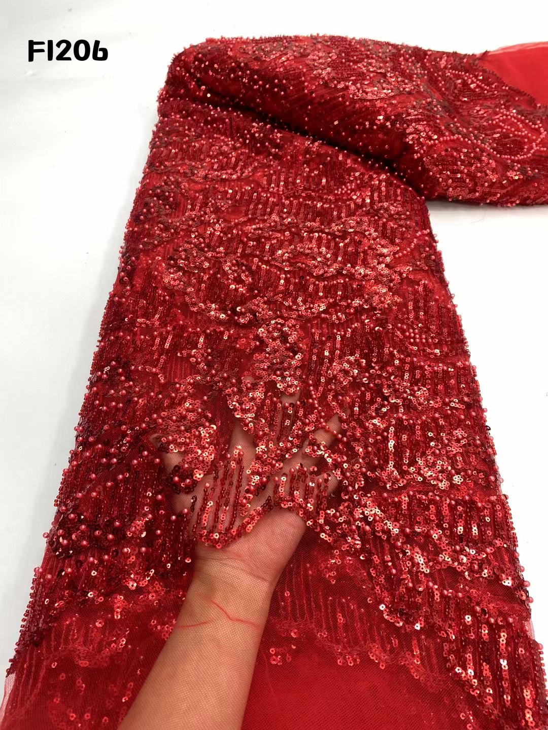 Inmyshop French Lace Fabric 2022 Luxury Hand Made Nigerian Beaded Lace Tulle Fabric 3D Sequins pearls Embroidery Lace Materials