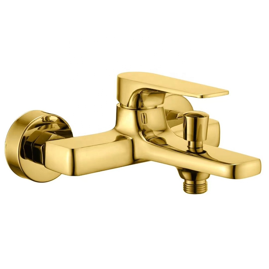 INNADA  Brushed Gold Bathroom Bath Shower Faucet Shower Fixture  Wall mounted Bathtub faucet with shower sets