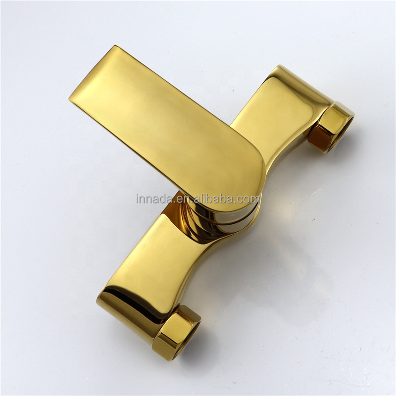 INNADA  Brushed Gold Bathroom Bath Shower Faucet Shower Fixture  Wall mounted Bathtub faucet with shower sets