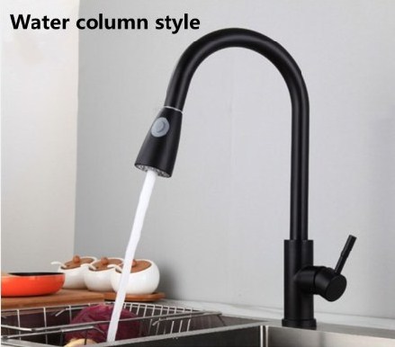 2022 Kitchen Mixer Faucet Pullout Saving Water Faucets Black Gold Modern Contemporary Ceramic Zinc Pull Out Kitchen Faucet NA011