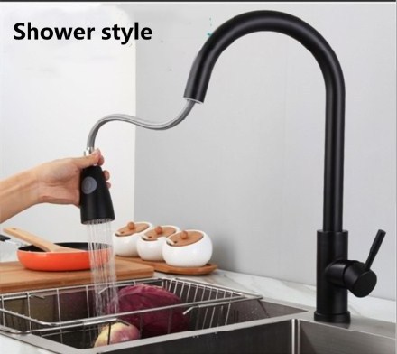 2022 Kitchen Mixer Faucet Pullout Saving Water Faucets Black Gold Modern Contemporary Ceramic Zinc Pull Out Kitchen Faucet NA011