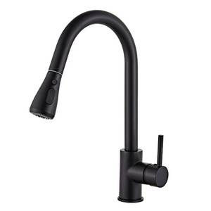 Home High End Deck Mounted Dual-function Kitchen Faucets  Modern Contemporary Pull Out Kitchen Faucet 