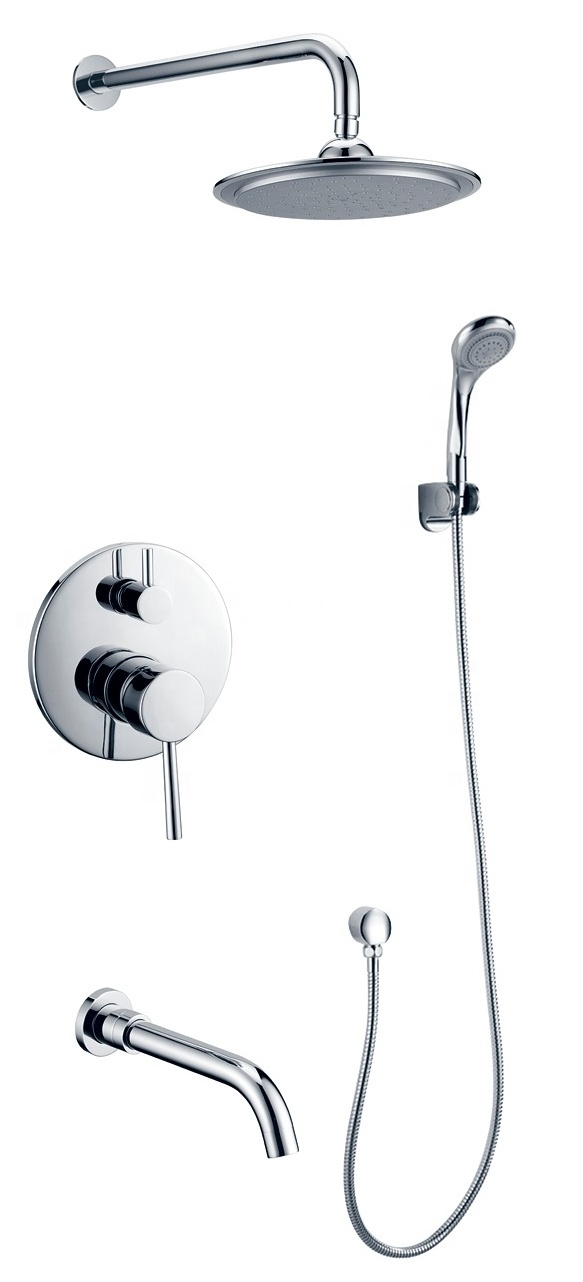 Classic style Single Handle Brass Shower Taps Wall Mounted Bathroom Chrome shower mixer faucet set